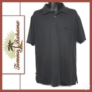 EUC Vintage Tommy Bahama Marlin Polo Charcoal Sz L